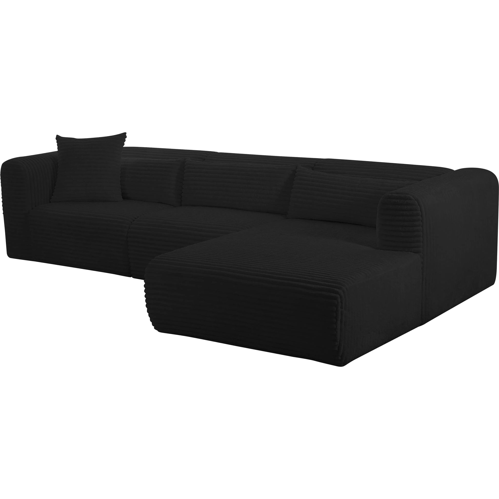 Tarra Fluffy Oversized Corduroy Modular RAF Sectional by TOV Furniture. Made from corduroy, wood in a transitional style.