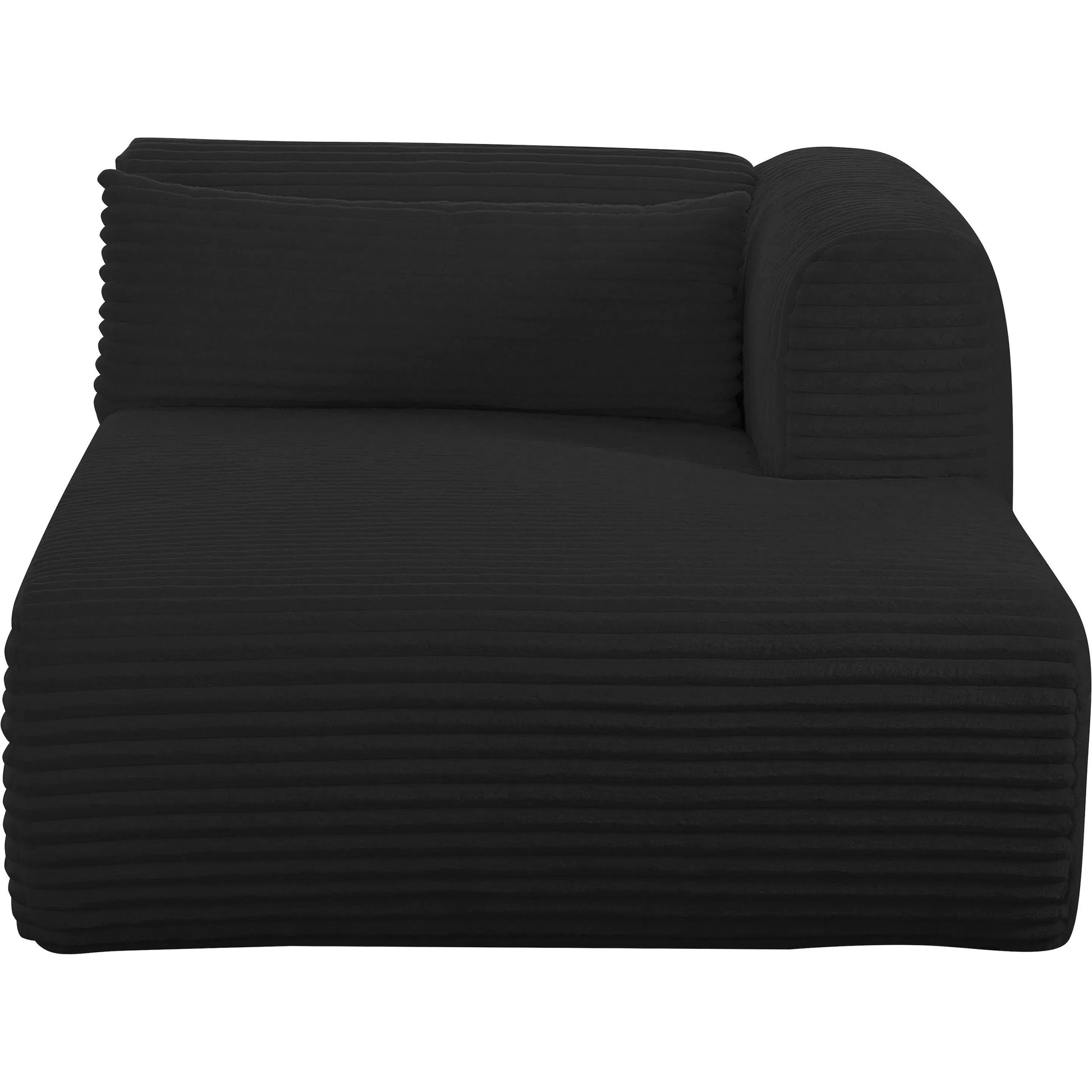 Tarra Fluffy Oversized Corduroy Modular RAF Chaise by TOV Furniture. Made from corduroy, wood in a transitional style.