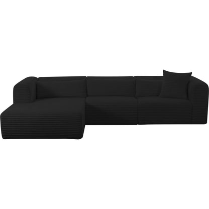 Tarra Fluffy Oversized Corduroy Modular LAF Sectional by TOV Furniture. Made from corduroy, wood in a transitional style.