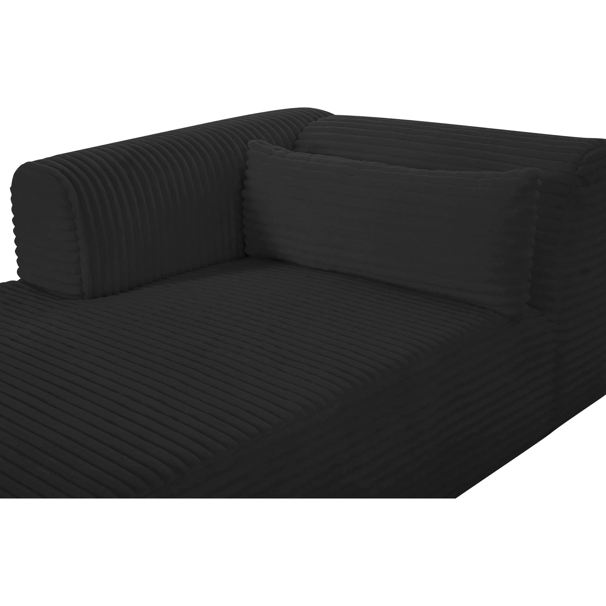 Tarra Fluffy Oversized Corduroy Modular LAF Chaise by TOV Furniture. Made from corduroy, wood in a transitional style.