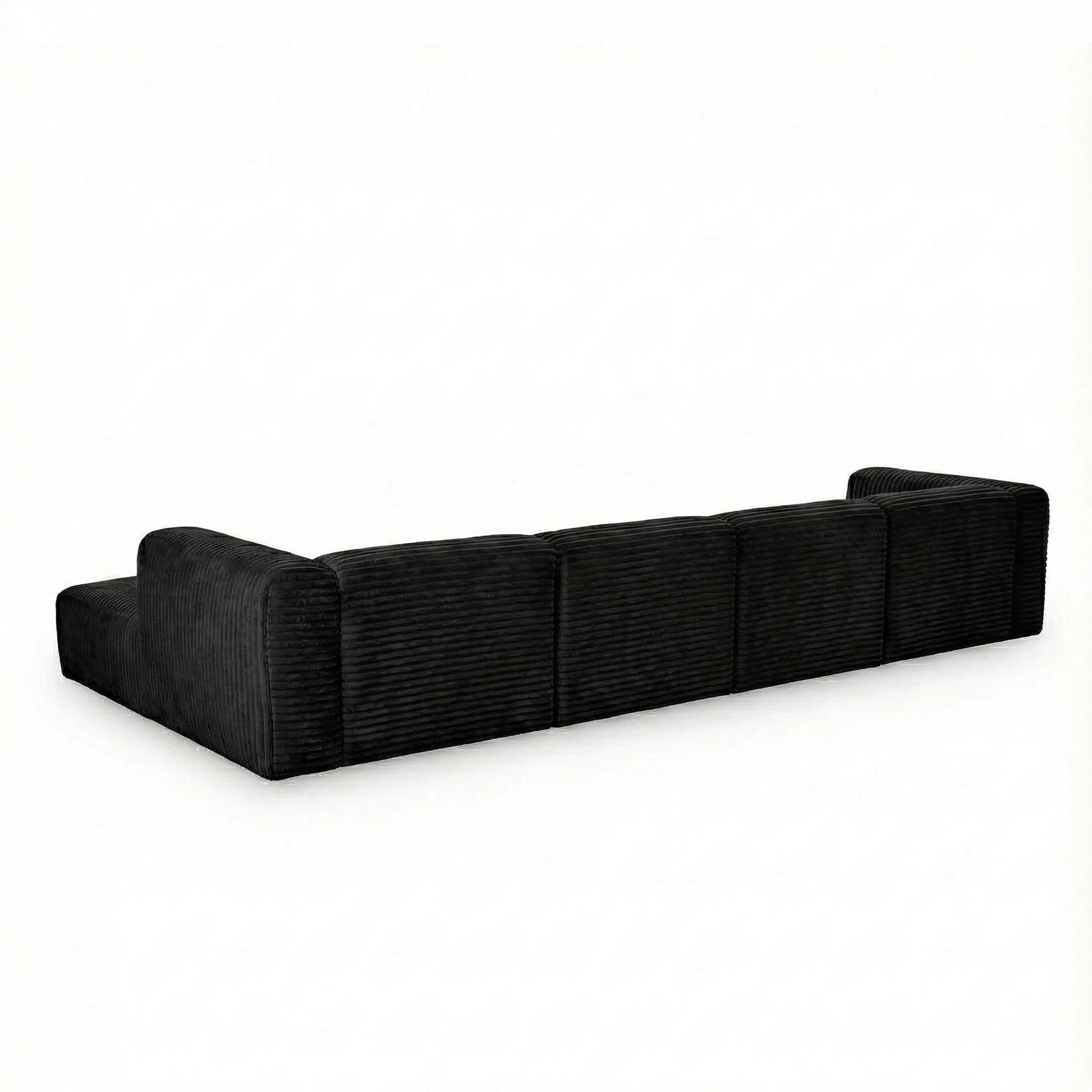 Tarra 4-Piece Fluffy Oversized Performance Modular U-Sectional by TOV Furniture. Made from corduroy, wood in a unique style.