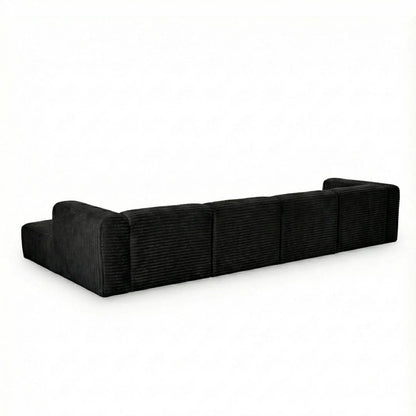 Tarra 4-Piece Fluffy Oversized Performance Modular U-Sectional by TOV Furniture. Made from corduroy, wood in a unique style.