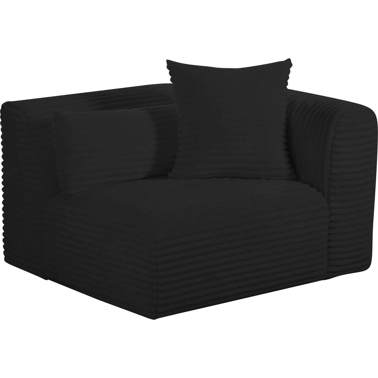 002 SI-2248528 | Primary Silo | Tarra Fluffy Oversized Corduroy Modular RAF Corner Chair by TOV Furniture. Made from corduroy, wood in a transitional style.