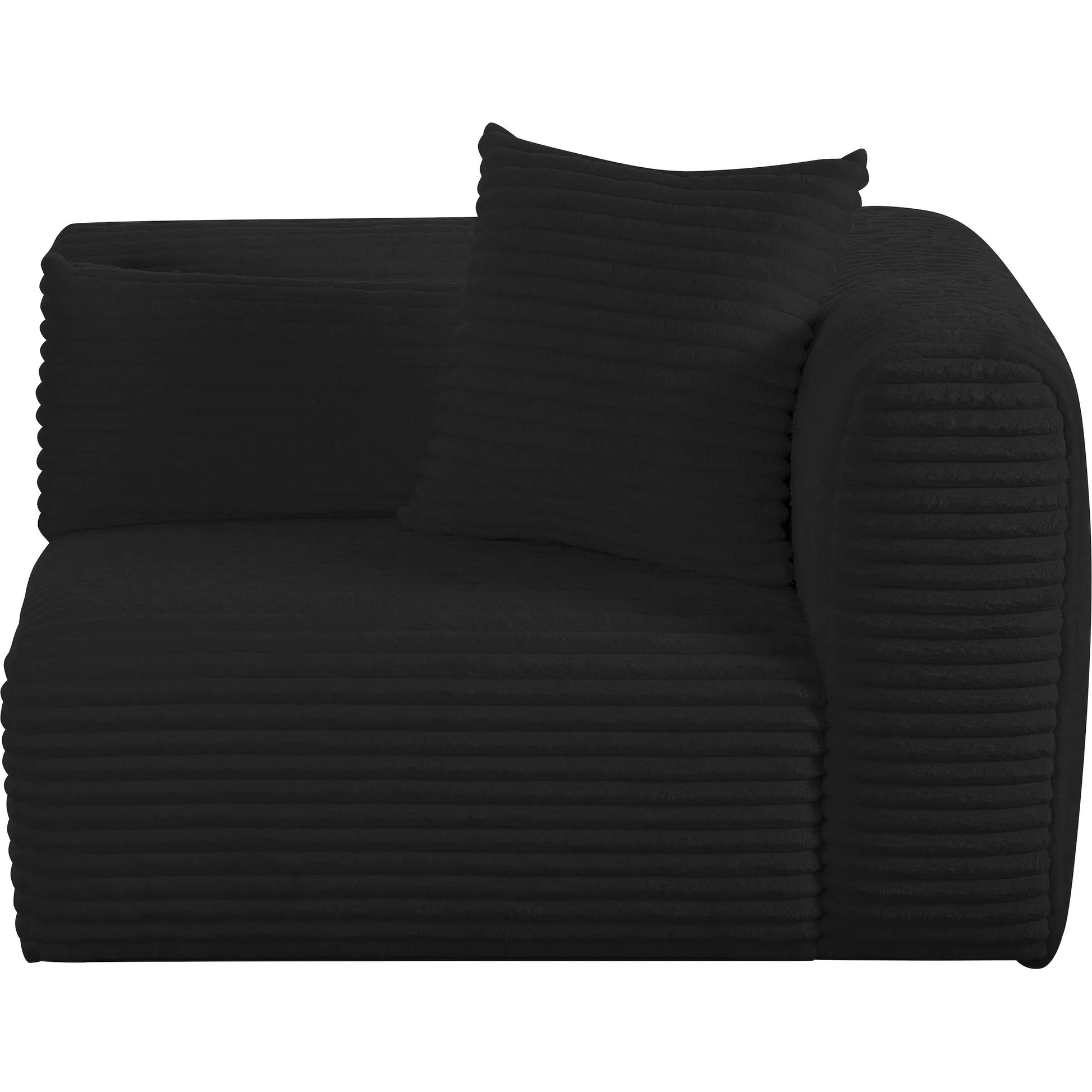 Tarra Fluffy Oversized Corduroy Modular RAF Corner Chair by TOV Furniture. Made from corduroy, wood in a transitional style.