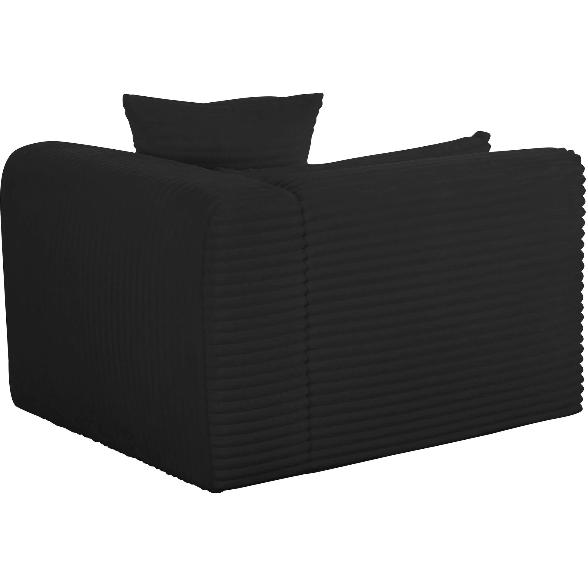 Tarra Fluffy Oversized Corduroy Modular RAF Corner Chair by TOV Furniture. Made from corduroy, wood in a transitional style.