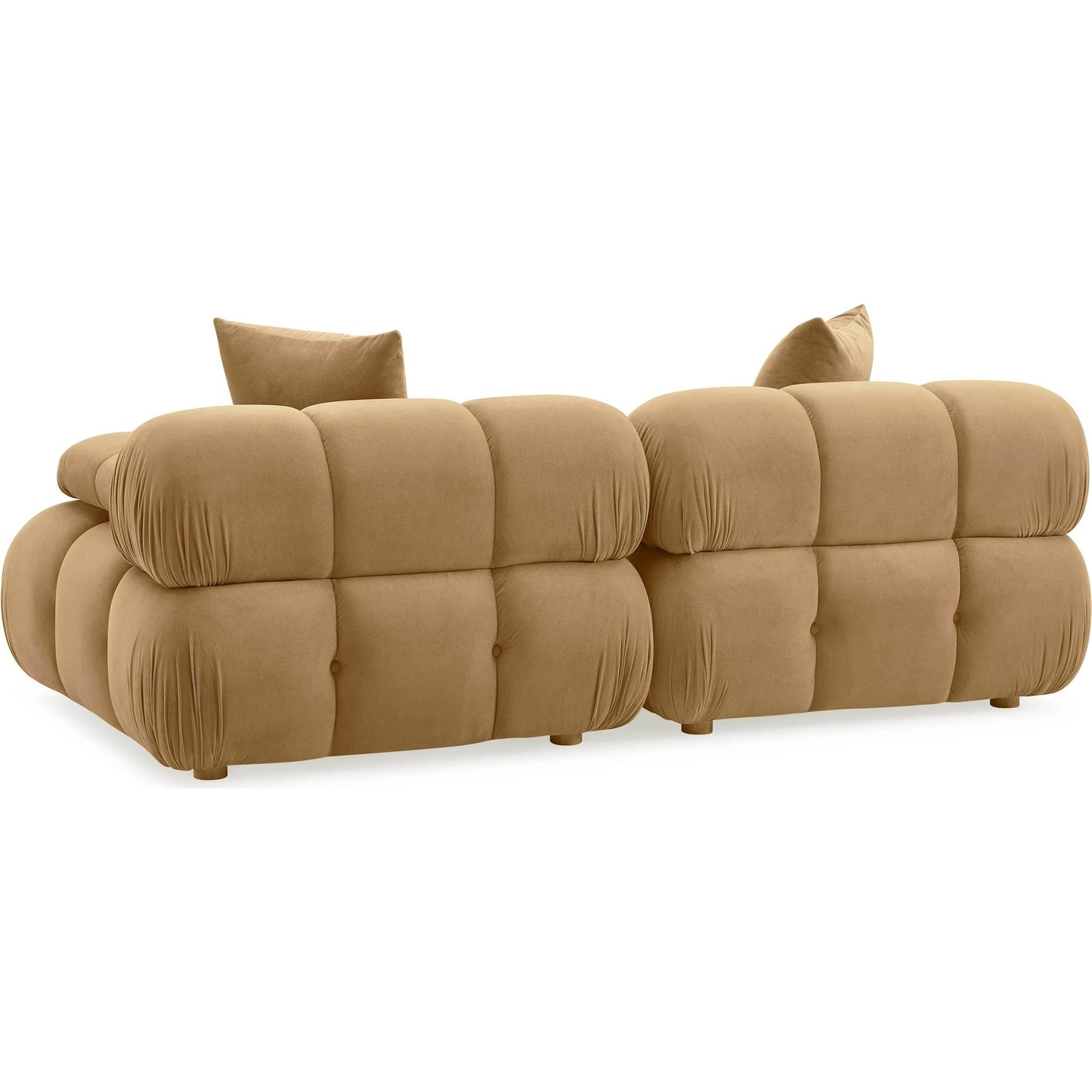 003 SI-2248176 | Additional Silo | Calliope Performance Velvet Modular Loveseat by TOV Furniture in cafe au lait. Made from plywood, velvet, wood in a transitional style.