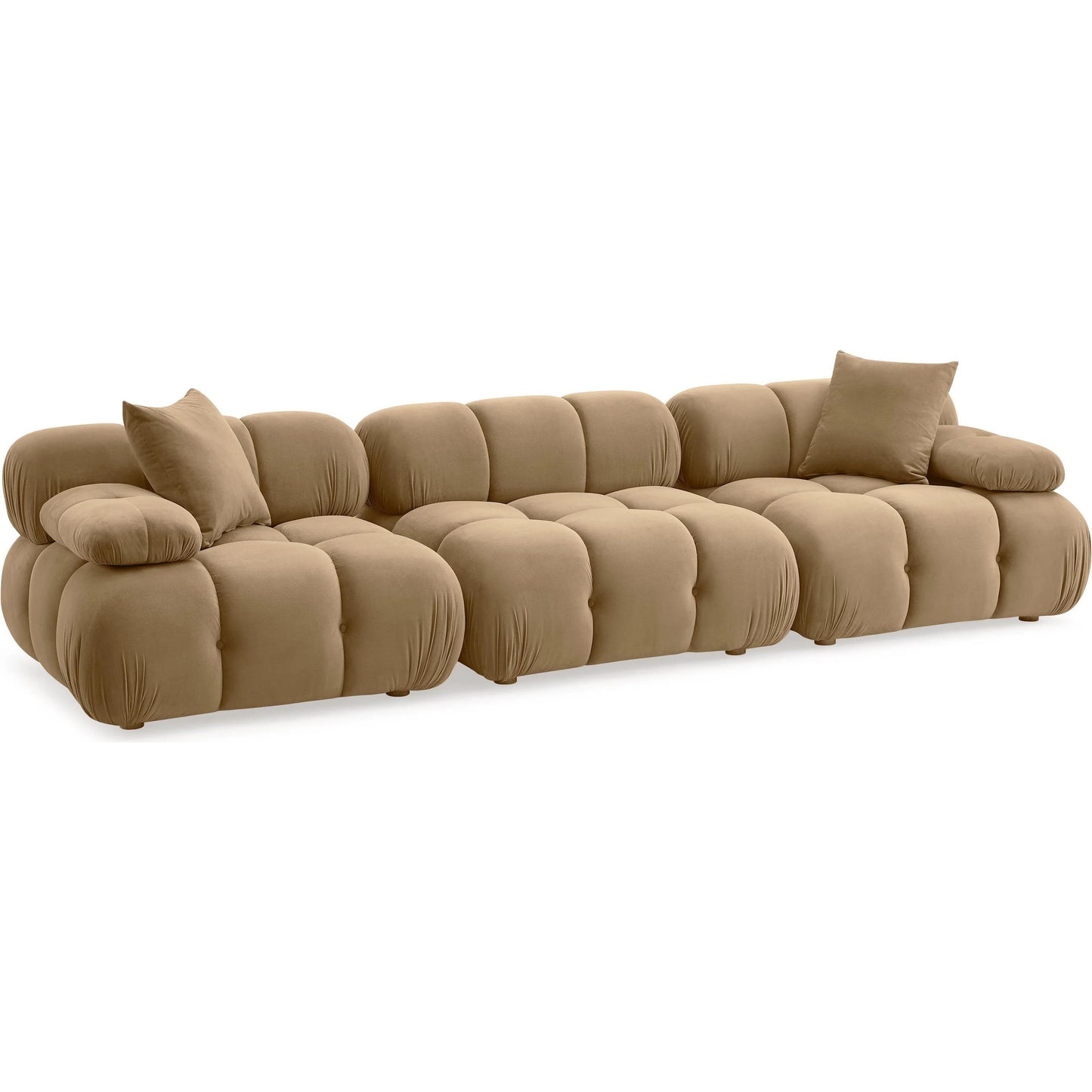 001 SI-2248178 | Primary Silo | Calliope Performance Velvet Modular Sofa by TOV Furniture in cafe au lait. Made from plywood, velvet, wood in a transitional style.