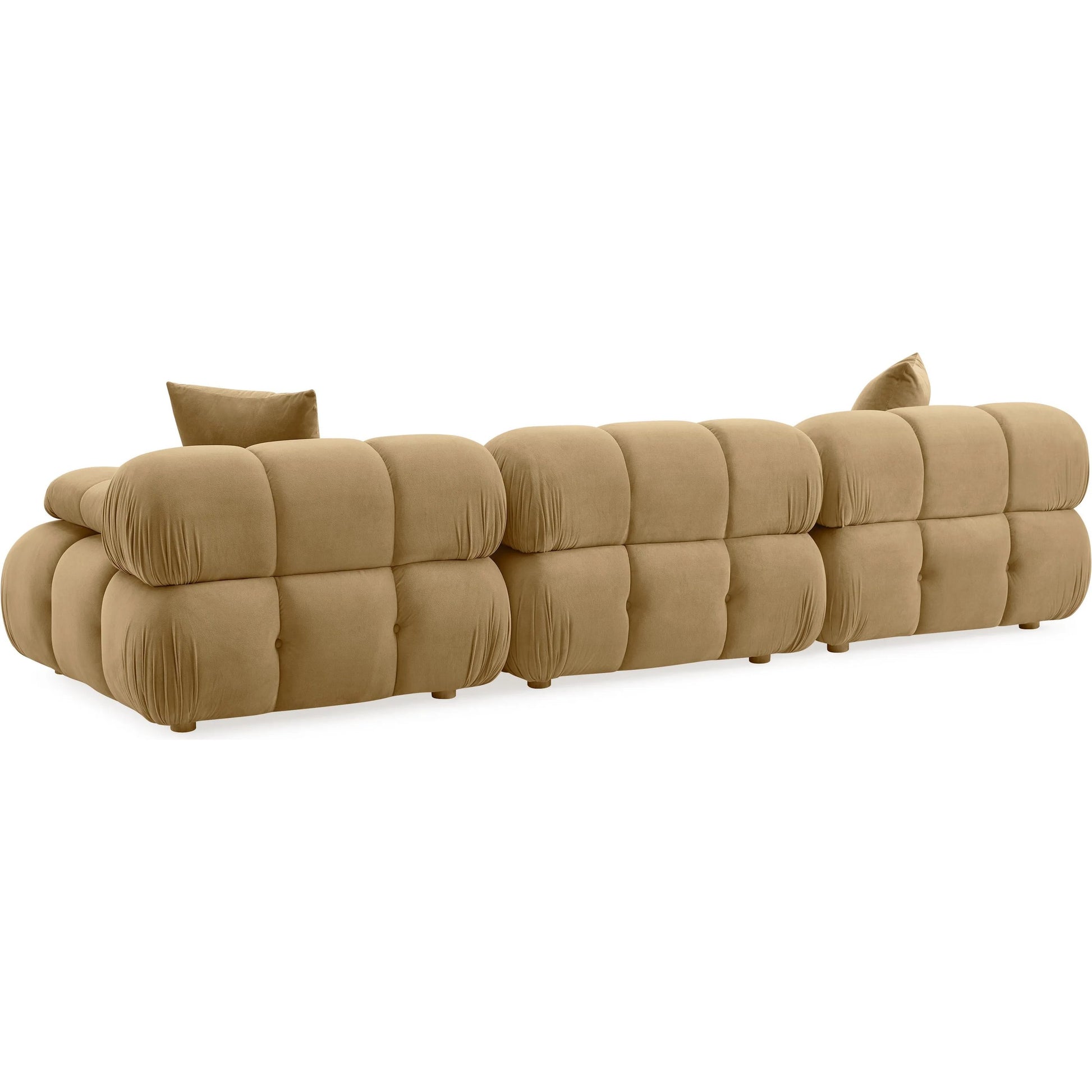 Calliope Performance Velvet Modular Sofa by TOV Furniture in cafe au lait. Made from plywood, velvet, wood in a transitional style.