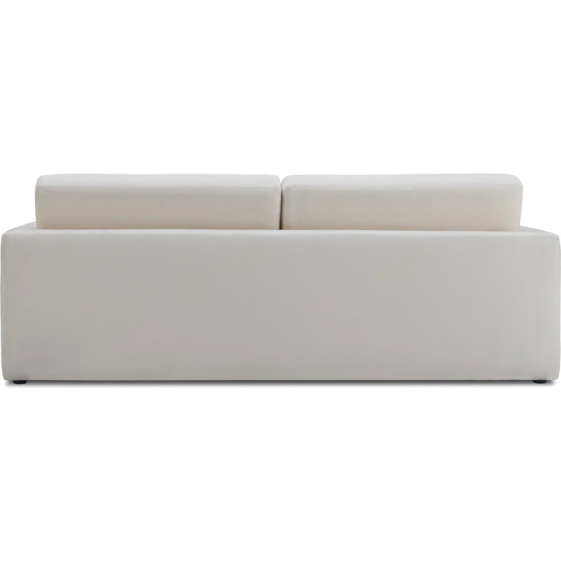 Ryan Upcycled Linen Sofa Bed by TOV Furniture in cream. Made from plywood, recycled fabric, wood in a unique style.