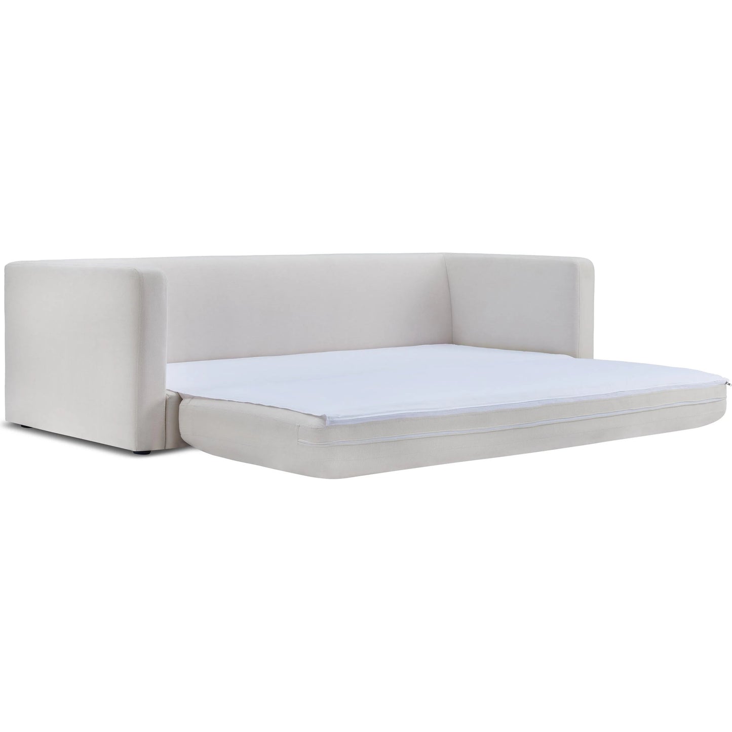 006 SI-2320994 | Additional Silo | Ryan Upcycled Linen Sofa Bed by TOV Furniture in cream. Made from plywood, recycled fabric, wood in a unique style.