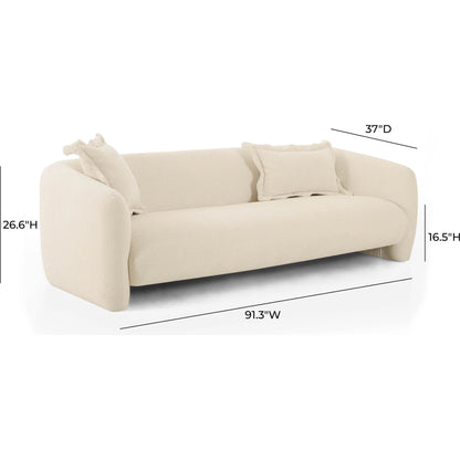 Lou Textured Fabric Sofa by TOV Furniture in sandstone. Made from fabric, plywood in a transitional style.