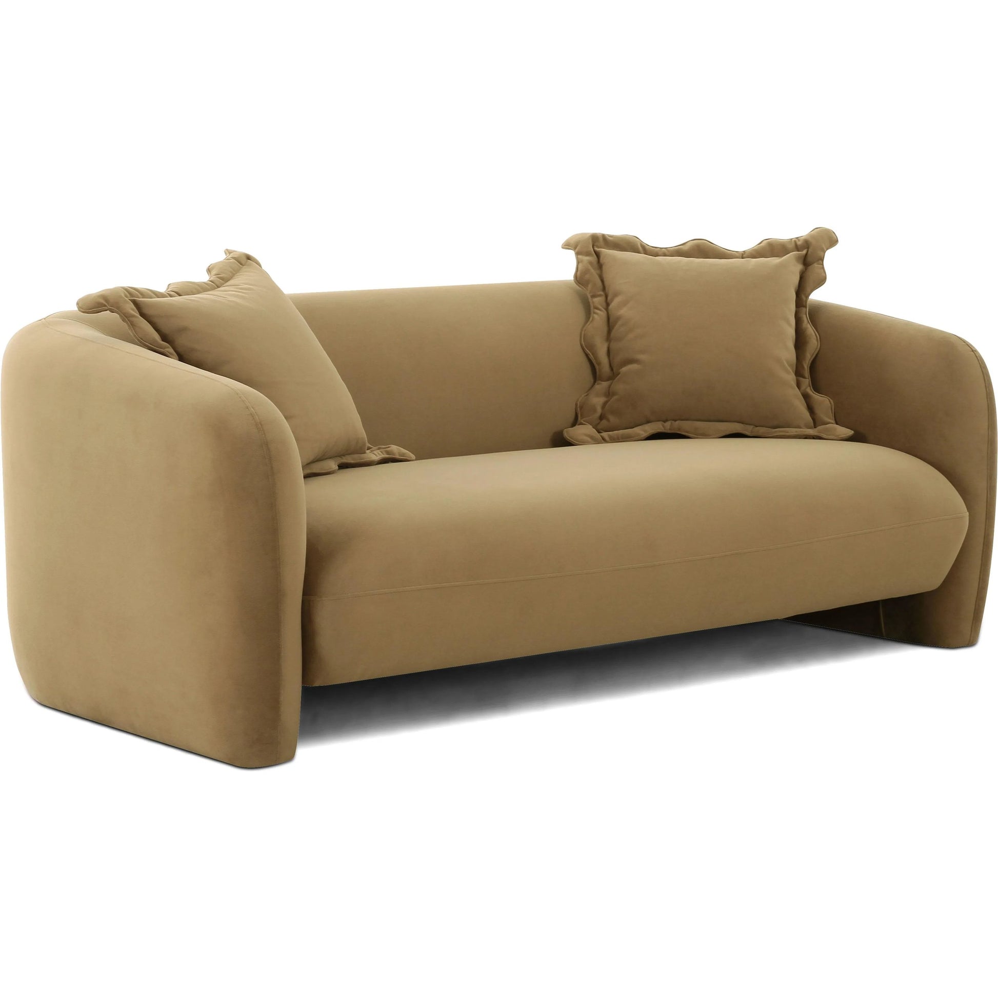 Lou Performance Velvet Loveseat by TOV Furniture in cafe au lait. Made from plywood, velvet in a transitional style.