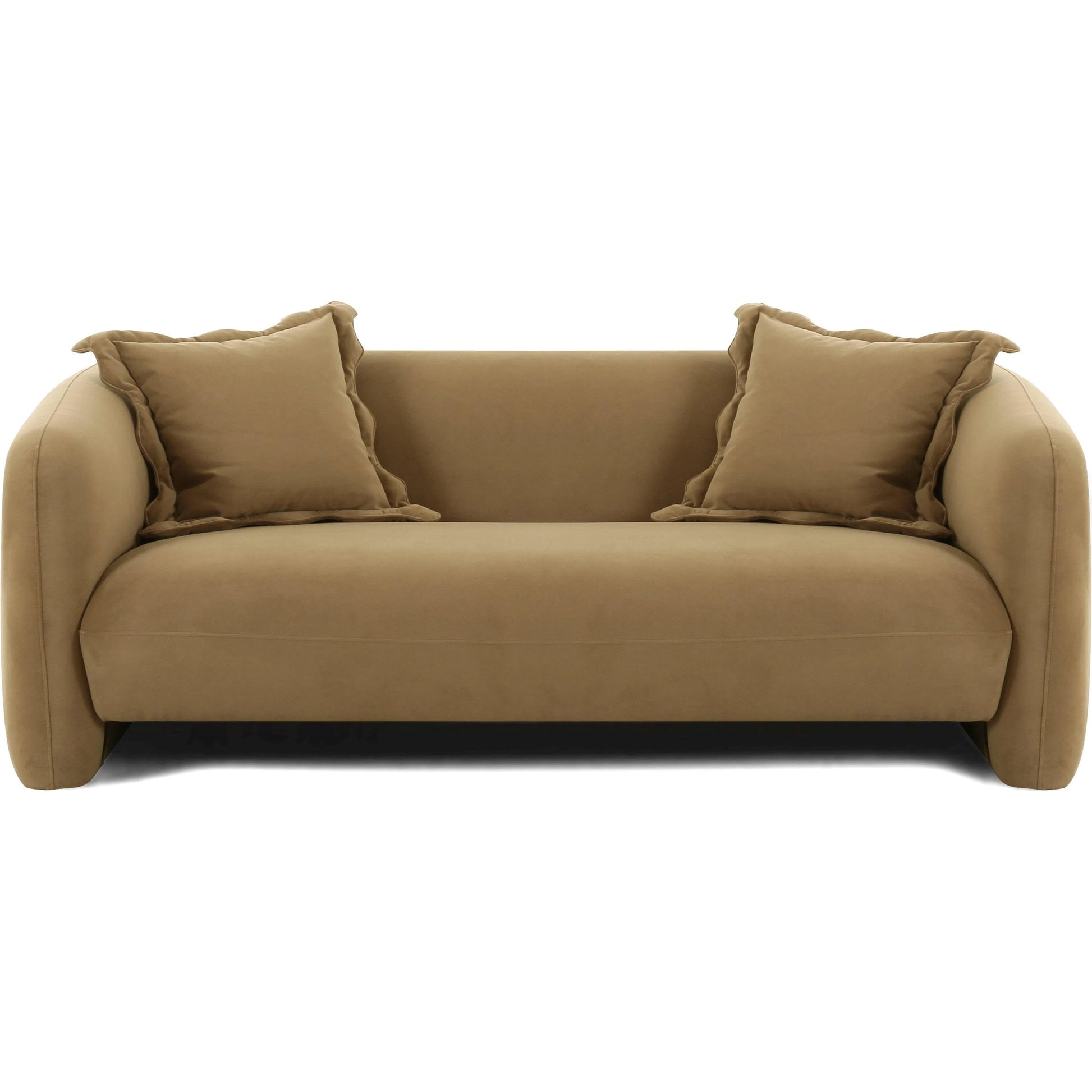 Lou Performance Velvet Loveseat by TOV Furniture in cafe au lait. Made from plywood, velvet in a transitional style.