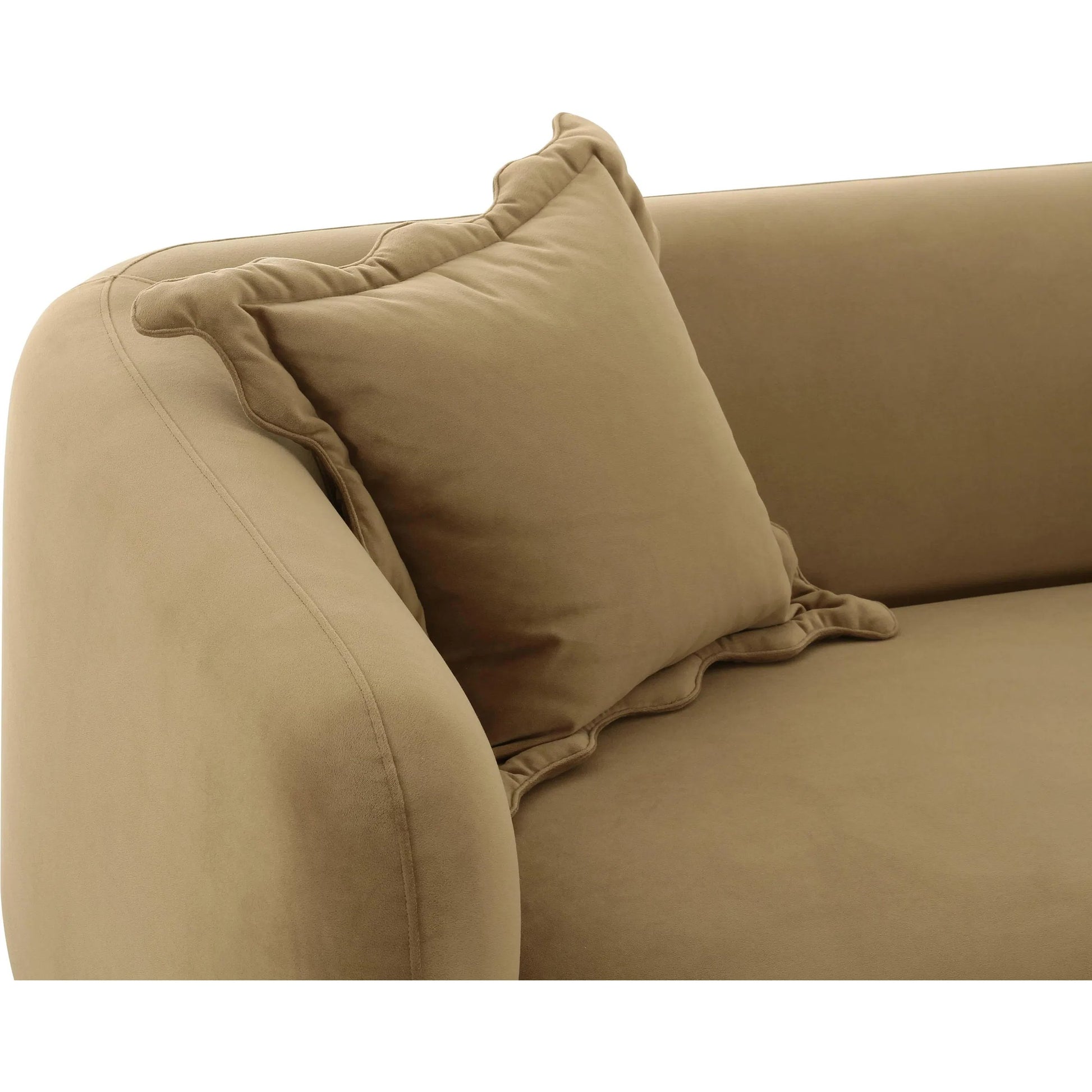 Lou Performance Velvet Loveseat by TOV Furniture in cafe au lait. Made from plywood, velvet in a transitional style.