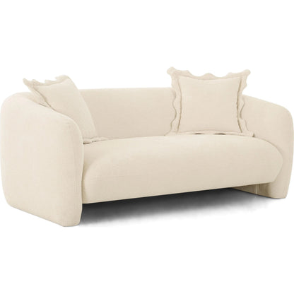 Lou Textured Fabric Loveseat by TOV Furniture in sandstone. Made from fabric, plywood in a unique style.
