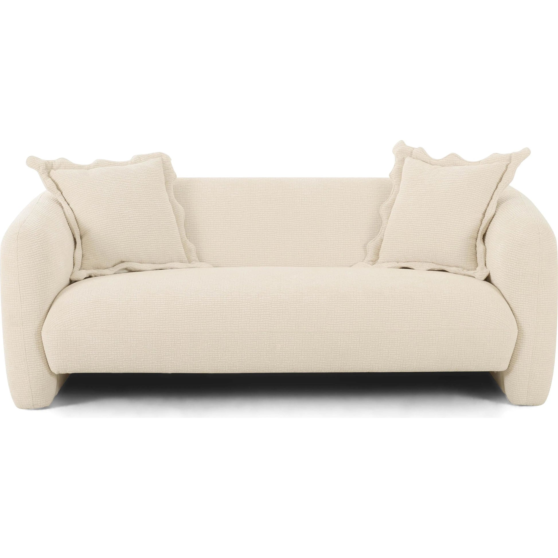 Lou Textured Fabric Loveseat by TOV Furniture in sandstone. Made from fabric, plywood in a unique style.