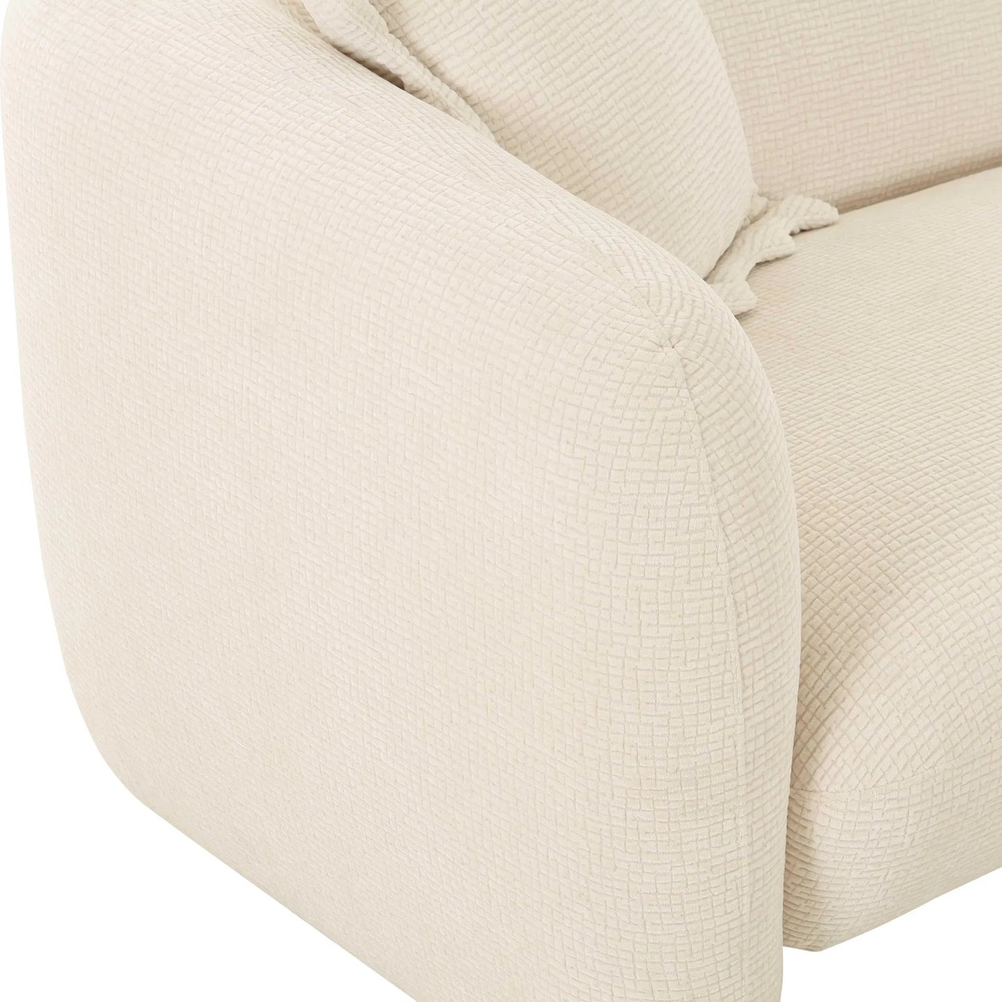 005 SI-2320948 | Unknown | Lou Textured Fabric Loveseat by TOV Furniture in sandstone. Made from fabric, plywood in a unique style.