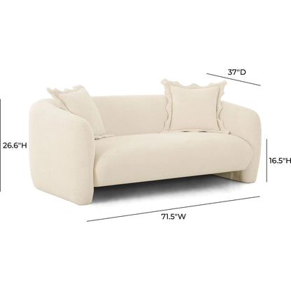 Lou Textured Fabric Loveseat by TOV Furniture in sandstone. Made from fabric, plywood in a unique style.