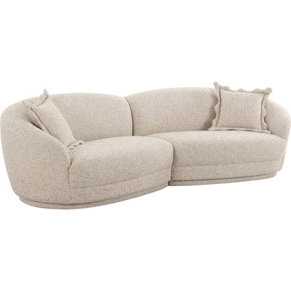 Marion Textured Boucle 4 Person Sectional by TOV Furniture in two-tone. Made from boucle, plywood in a transitional style.