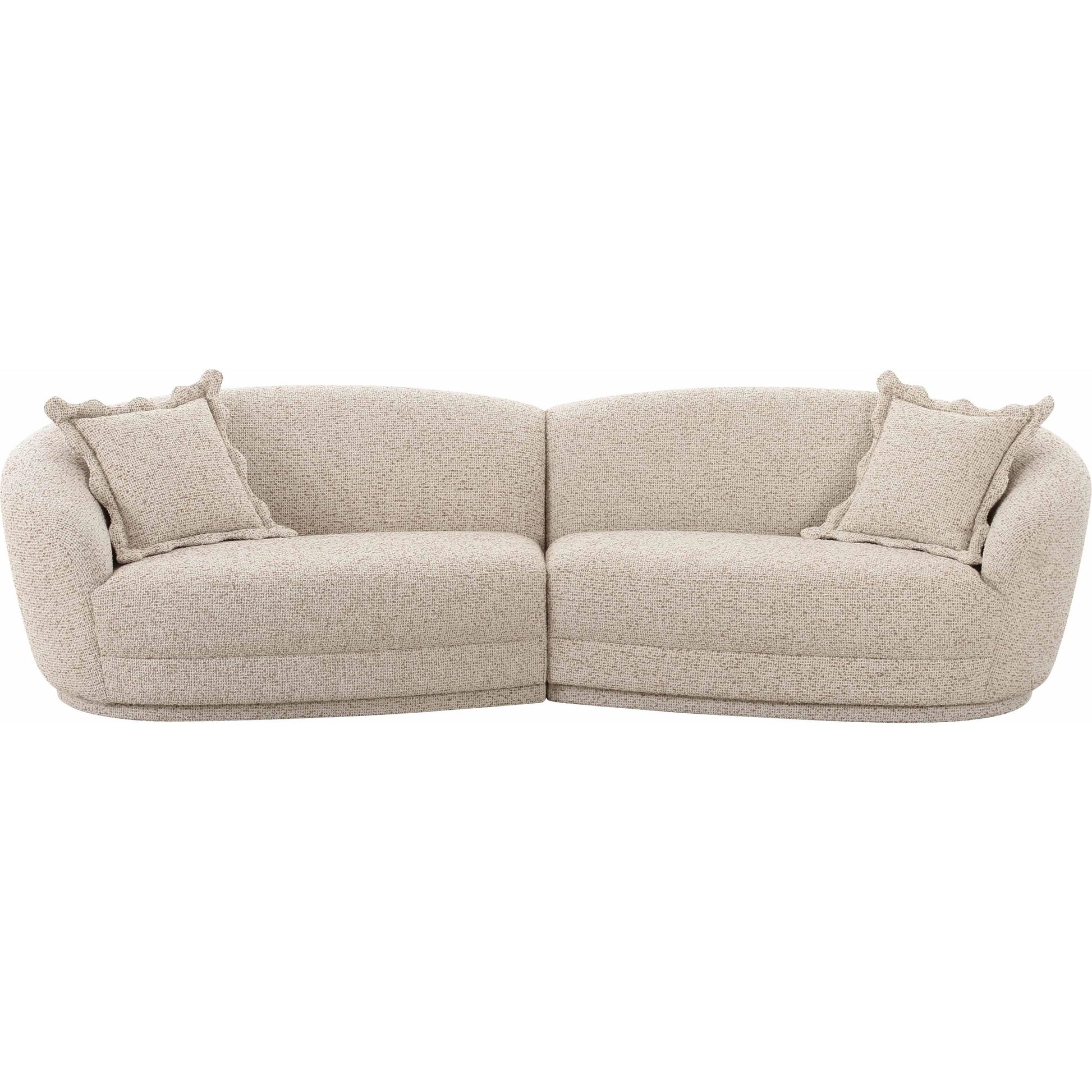 Marion Textured Boucle 4 Person Sectional by TOV Furniture in two-tone. Made from boucle, plywood in a transitional style.