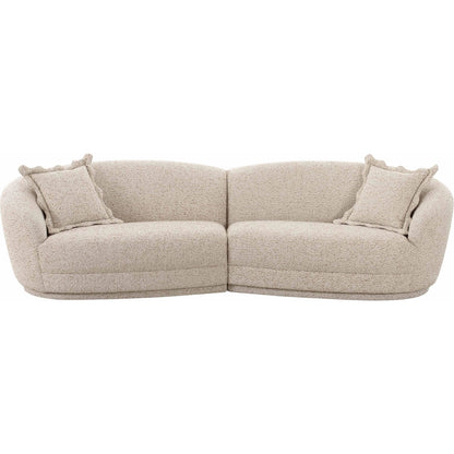 Marion Textured Boucle 4 Person Sectional by TOV Furniture in two-tone. Made from boucle, plywood in a transitional style.