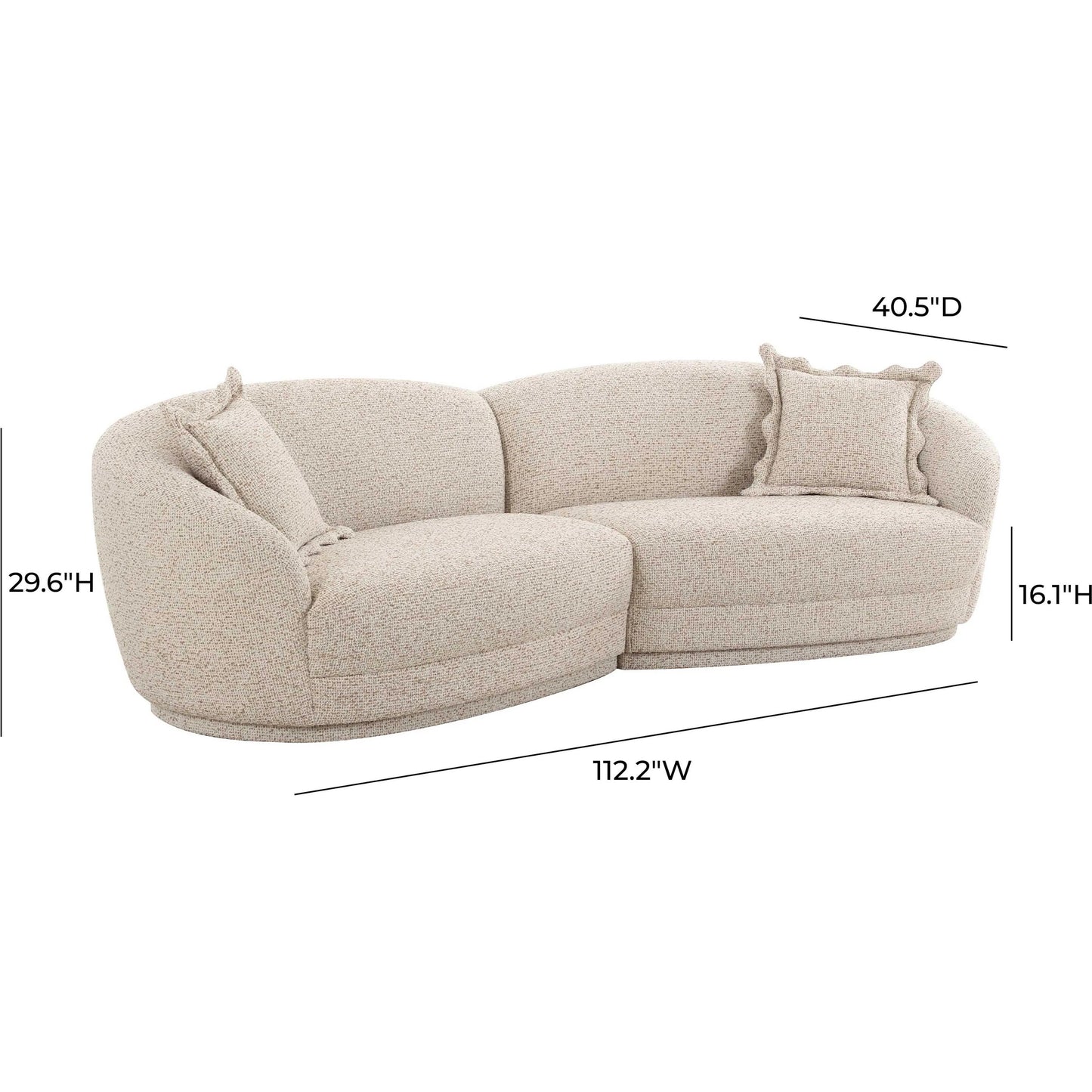 005 SI-2320959 | Additional Silo | Marion Textured Boucle 4 Person Sectional by TOV Furniture in two-tone. Made from boucle, plywood in a transitional style.