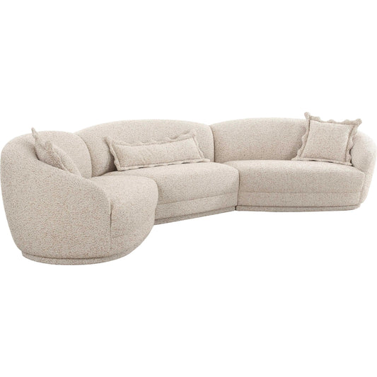 Marion Textured Boucle 6 Person Sectional by TOV Furniture in two-tone. Made from boucle, plywood in a unique style.
