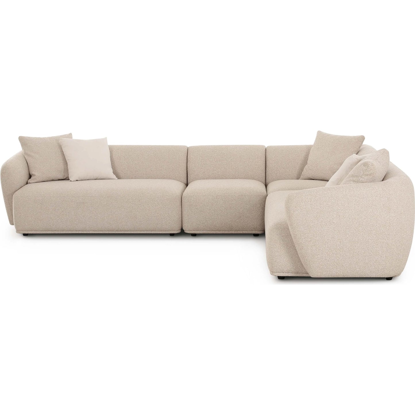 002 SI-2356362 | Additional Silo | Sylvie Boucle 4-Piece Sectional by TOV Furniture in cream. Made from boucle, mdf, plywood in a transitional style.
