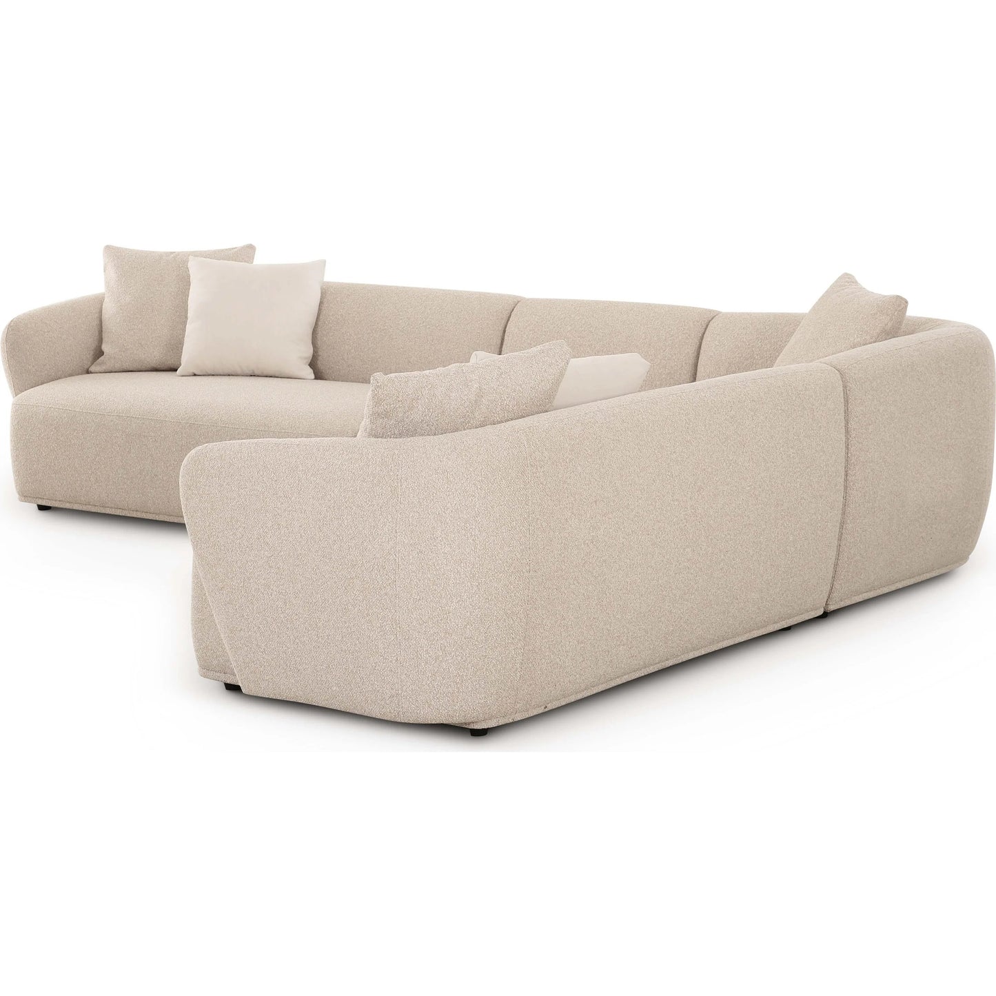 003 SI-2356362 | Additional Silo | Sylvie Boucle 4-Piece Sectional by TOV Furniture in cream. Made from boucle, mdf, plywood in a transitional style.