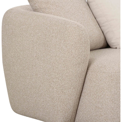 Sylvie Boucle 4-Piece Left Chaise Sectional by TOV Furniture in cream. Made from boucle, mdf, plywood in a transitional style.