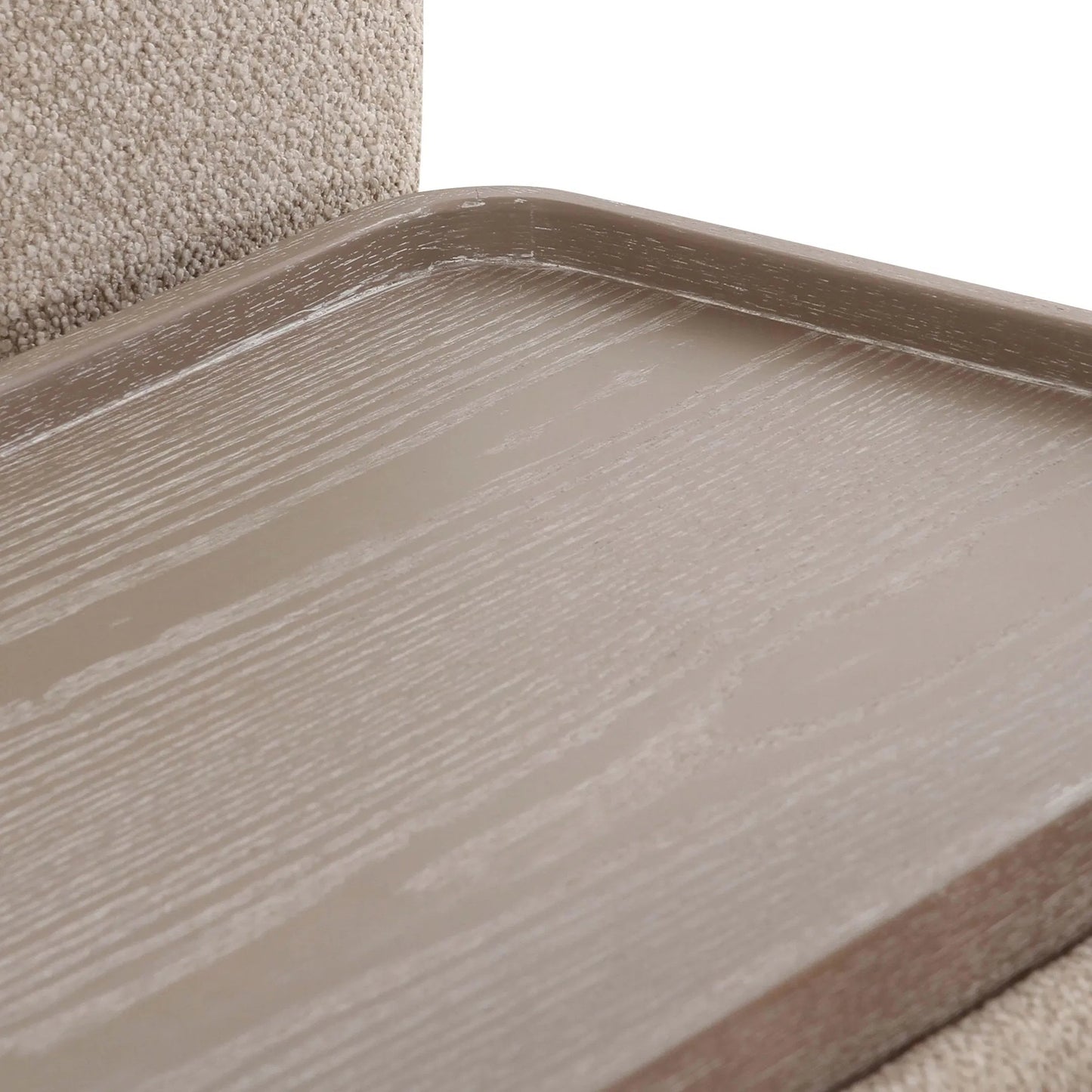 003 SI-2321016 | Closeup | Sylvie Boucle 4-Piece Left Chaise Sectional by TOV Furniture in cream. Made from boucle, mdf, plywood in a transitional style.