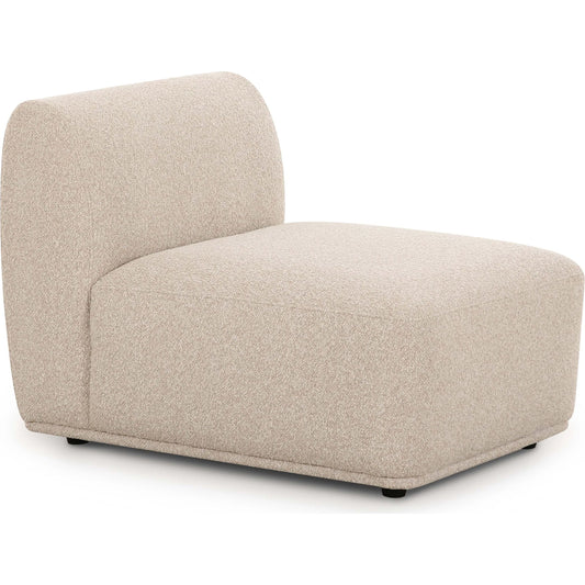Sylvie Boucle Armless 1-Seater by TOV Furniture in cream. Made from boucle, plywood in a unique style.