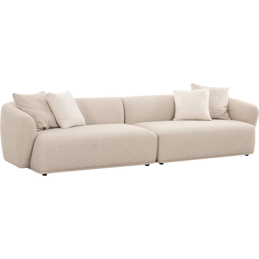 Sylvie Boucle 4-Seater Sofa by TOV Furniture in cream. Made from boucle, plywood in a transitional style.