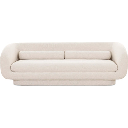Simone Boucle Sofa by TOV Furniture in cream. Made from boucle, plywood in a transitional style.
