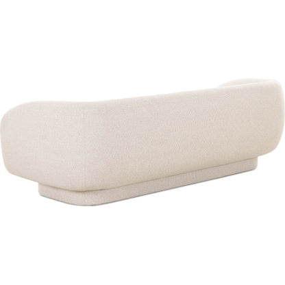 Simone Boucle Sofa by TOV Furniture in cream. Made from boucle, plywood in a transitional style.
