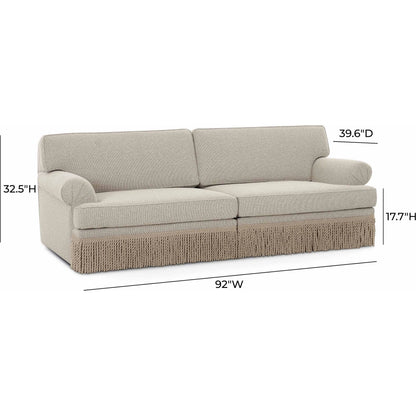 Yvette Boucle Modular Sofa by TOV Furniture in cream. Made from boucle, plywood in a transitional style.