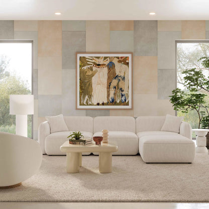 Travie Performance Corduroy Velvet 4-Piece Modular Sectional by TOV Furniture. Made from corduroy, plywood, wood in a transitional style.