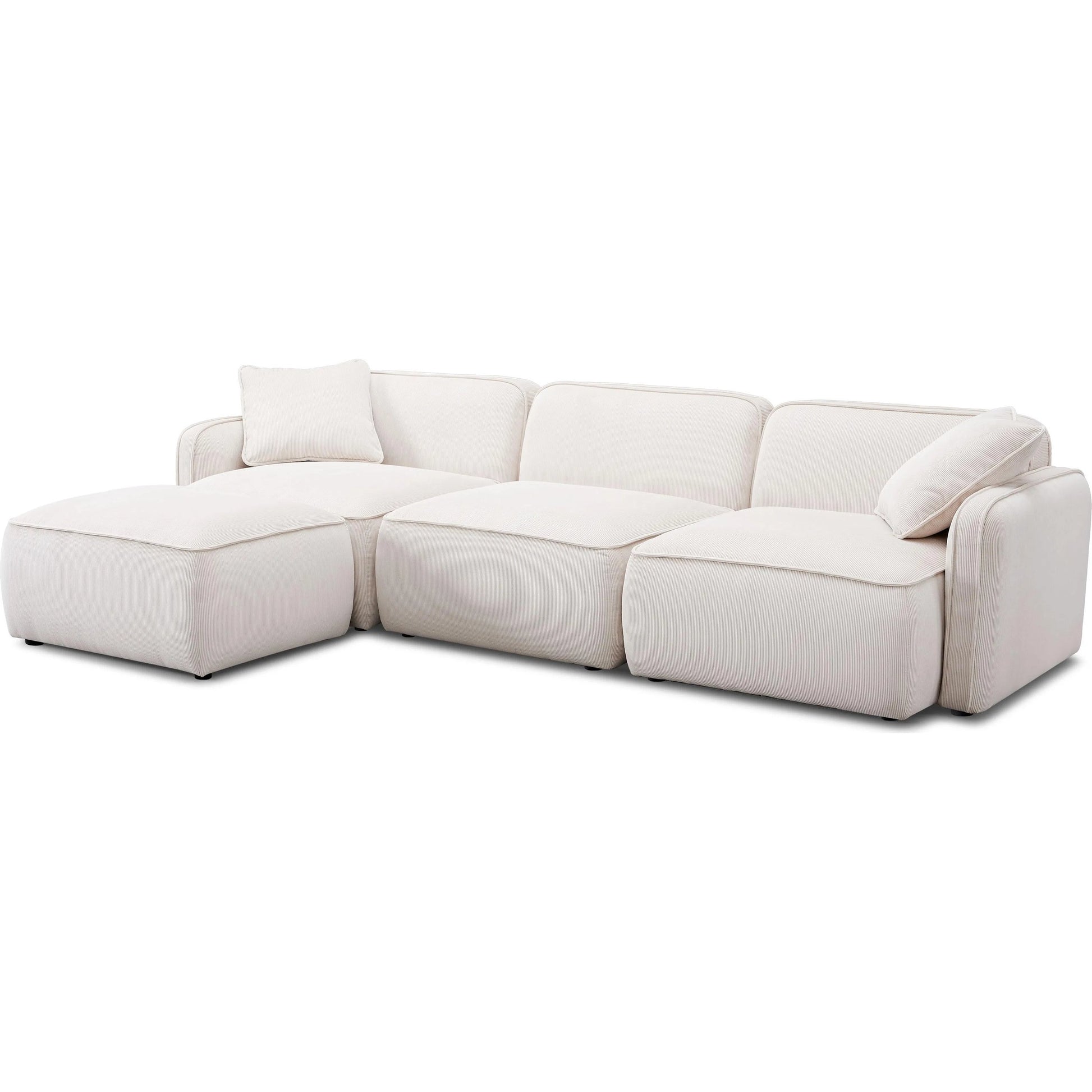 Travie Performance Corduroy Velvet 4-Piece Modular Sectional by TOV Furniture. Made from corduroy, plywood, wood in a transitional style.
