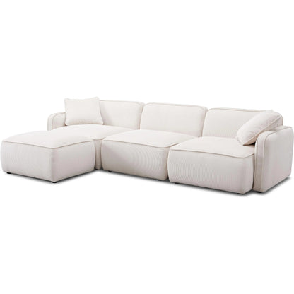 Travie Performance Corduroy Velvet 4-Piece Modular Sectional by TOV Furniture. Made from corduroy, plywood, wood in a transitional style.