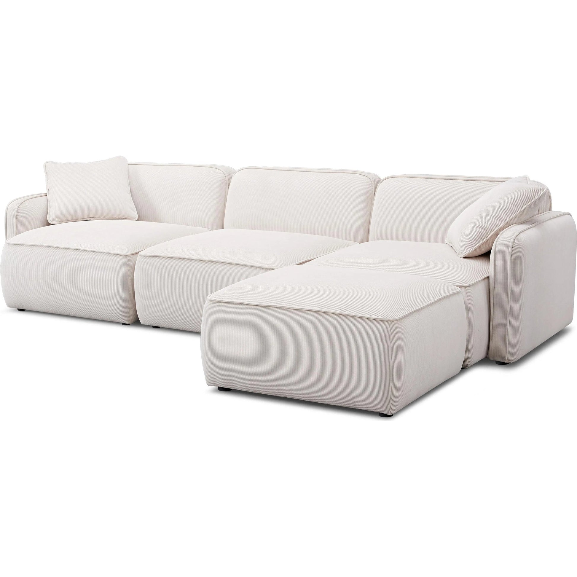 Travie Performance Corduroy Velvet 4-Piece Modular Sectional by TOV Furniture. Made from corduroy, plywood, wood in a transitional style.
