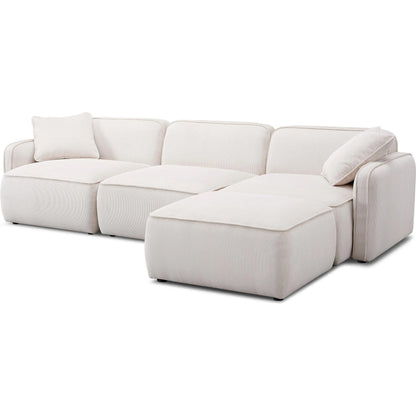 Travie Performance Corduroy Velvet 4-Piece Modular Sectional by TOV Furniture. Made from corduroy, plywood, wood in a transitional style.