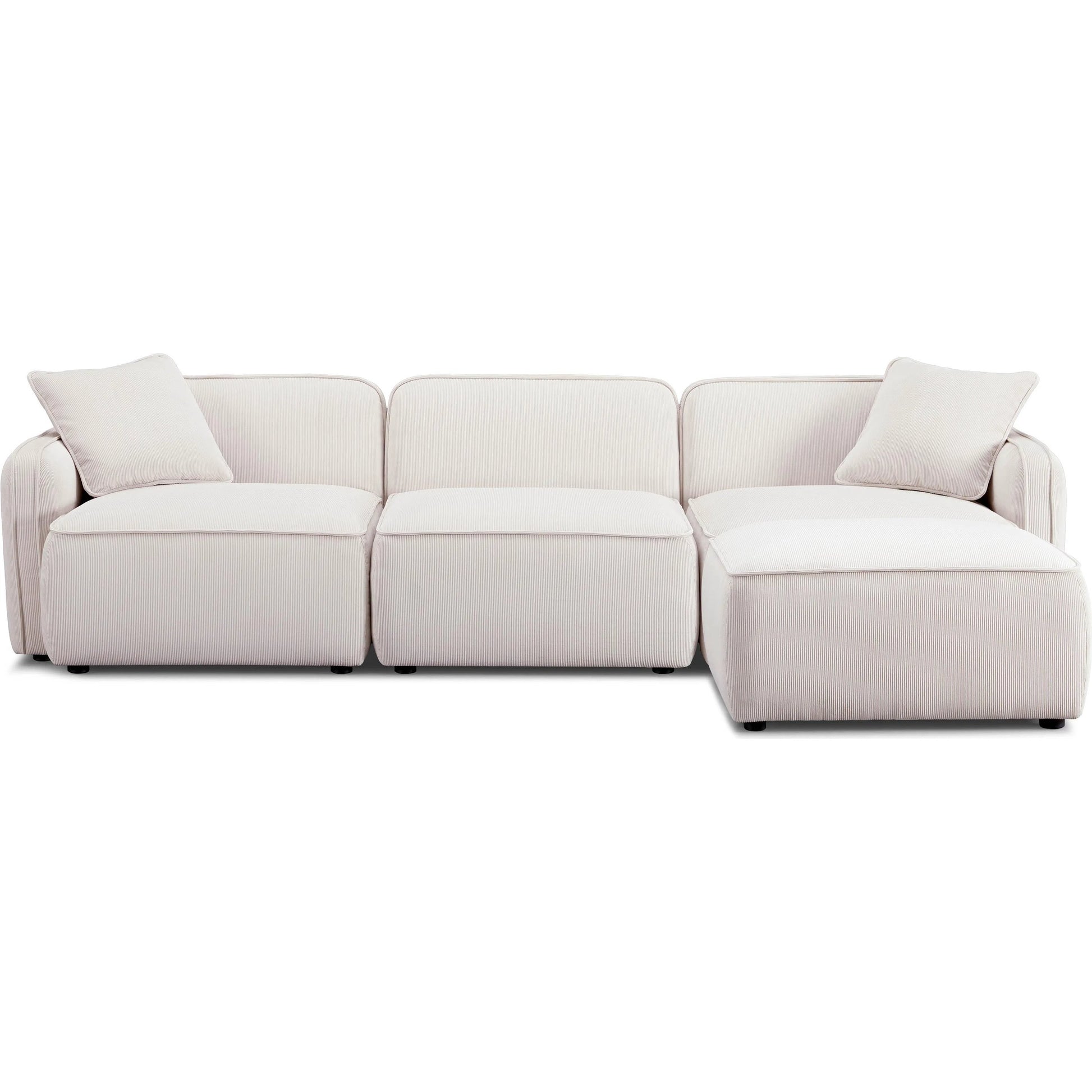 Travie Performance Corduroy Velvet 4-Piece Modular Sectional by TOV Furniture. Made from corduroy, plywood, wood in a transitional style.