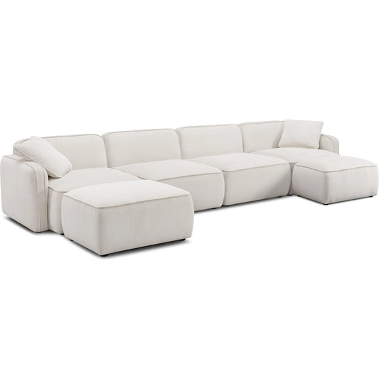 Travie Performance Corduroy Velvet 6-Piece Modular U-Sectional by TOV Furniture. Made from corduroy, plywood, wood in a unique style.