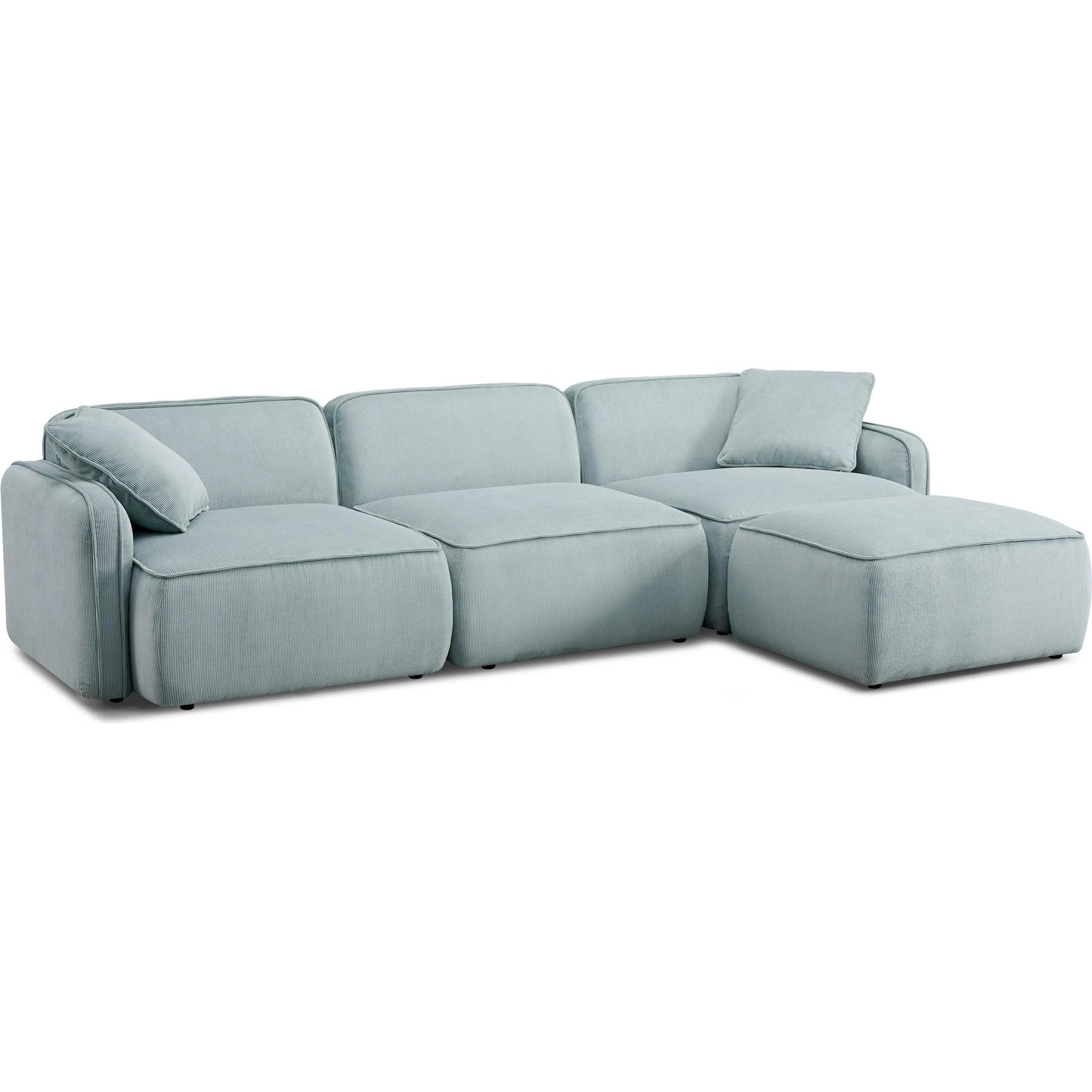 002 SI-2356370 | Primary Silo | Travie Performance Corduroy Velvet 4-Piece Modular Sectional by TOV Furniture. Made from corduroy, plywood, wood in a transitional style.