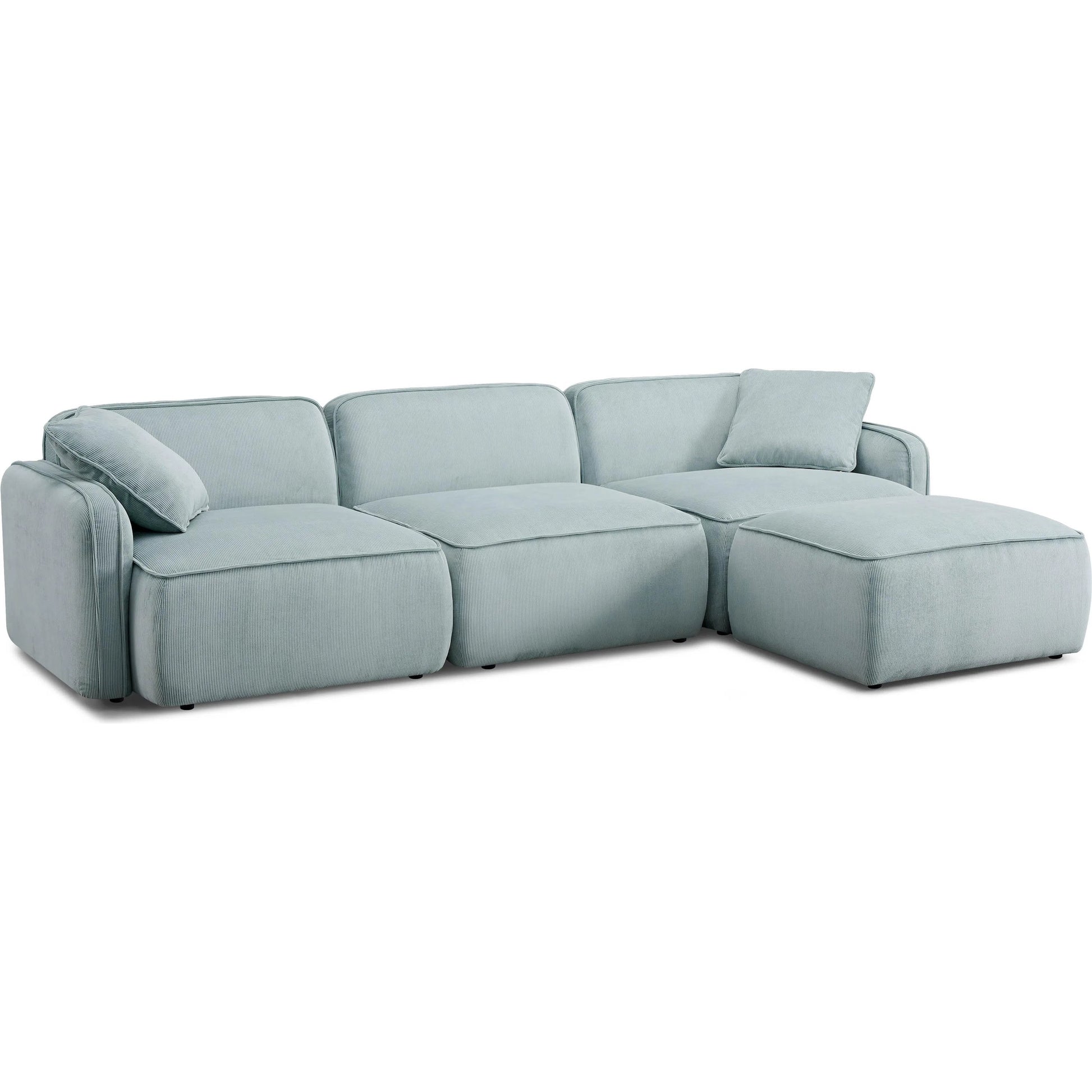 Travie Performance Corduroy Velvet 4-Piece Modular Sectional by TOV Furniture. Made from corduroy, plywood, wood in a transitional style.