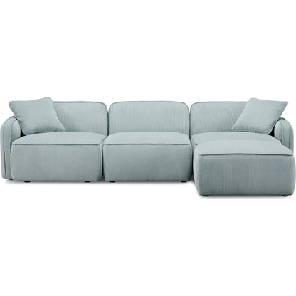 Travie Performance Corduroy Velvet 4-Piece Modular Sectional by TOV Furniture. Made from corduroy, plywood, wood in a transitional style.