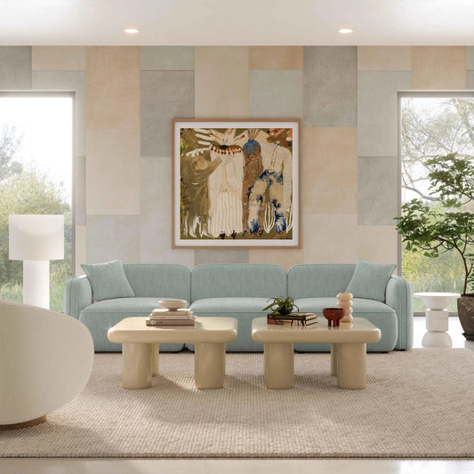 Travie Performance Corduroy Velvet Modular Sofa by TOV Furniture. Made from corduroy, plywood, wood in a unique style.