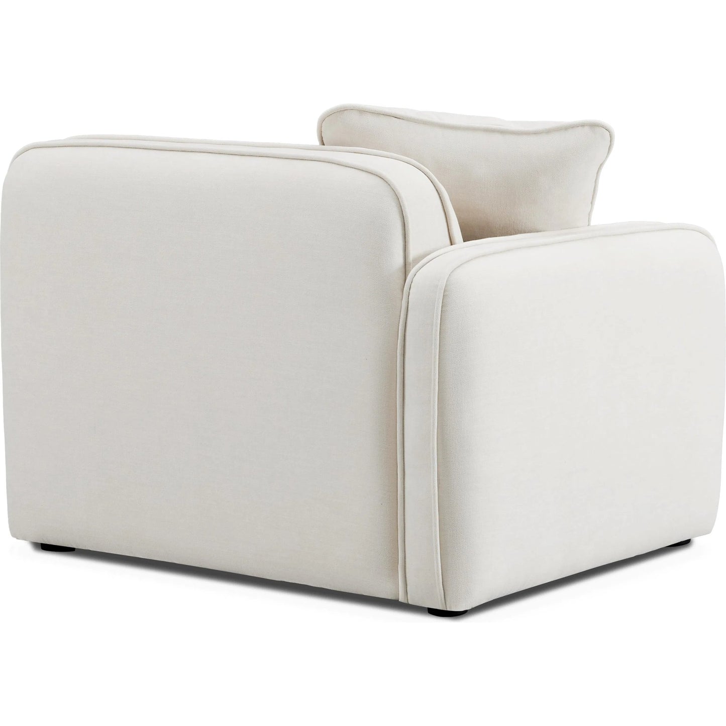 003 SI-2356393 | Additional Silo | Travie Upcycled Linen LAF Corner Chair by TOV Furniture in sand. Made from plywood, recycled fabric, wood in a transitional style.