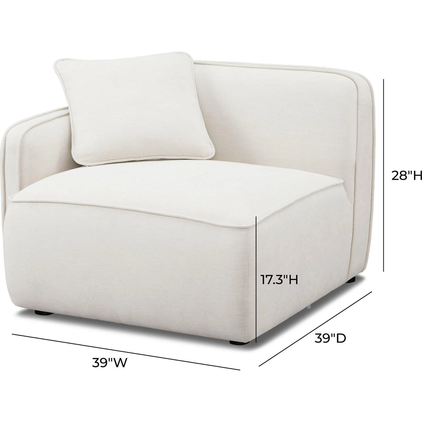 004 SI-2356393 | Additional Silo | Travie Upcycled Linen LAF Corner Chair by TOV Furniture in sand. Made from plywood, recycled fabric, wood in a transitional style.