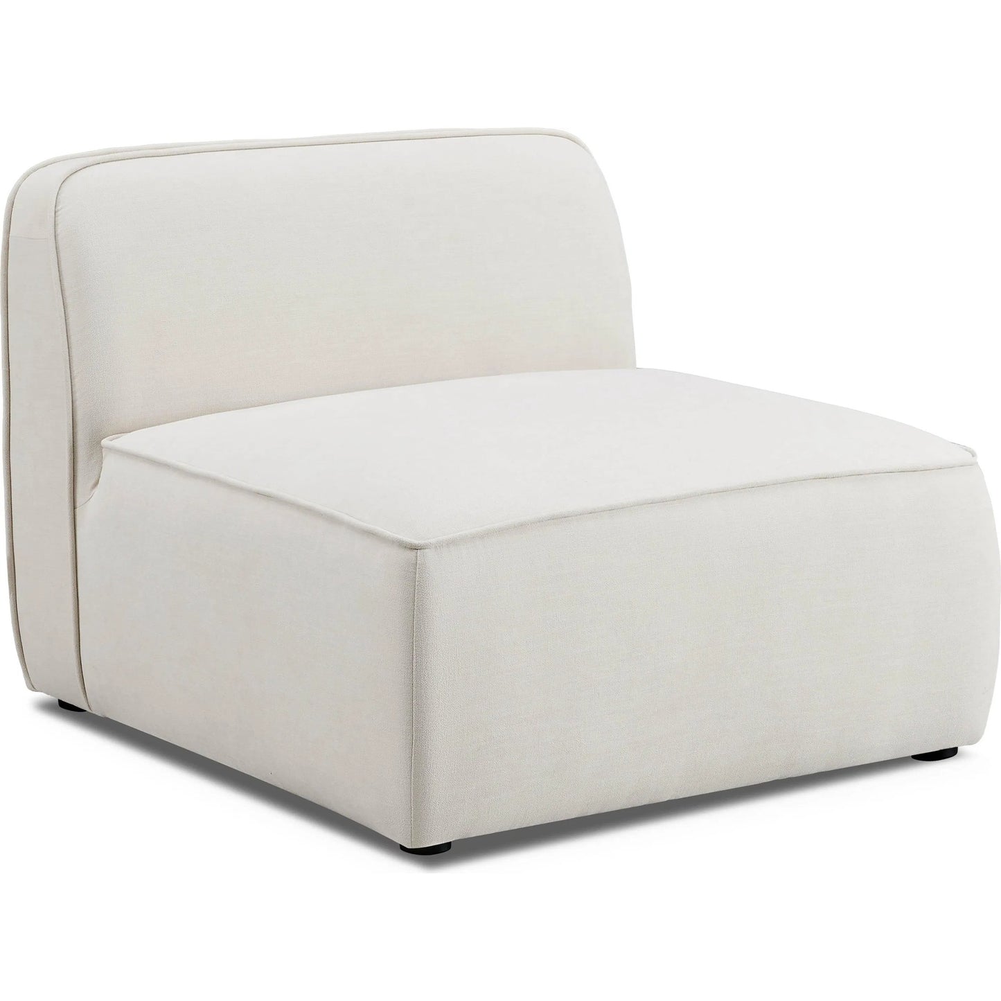 001 SI-2356391 | Primary Silo | Travie Upcycled Linen Armless Chair by TOV Furniture in sand. Made from plywood, recycled fabric, wood in a transitional style.